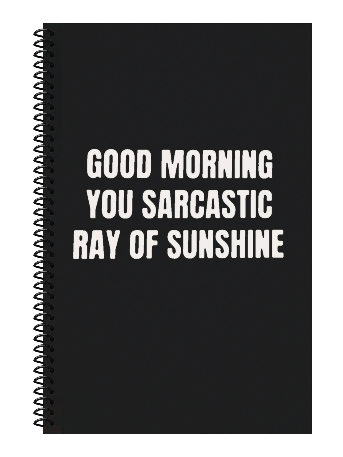 Good Morning You Sarcastic Ray of Sunshine Notebook — Black