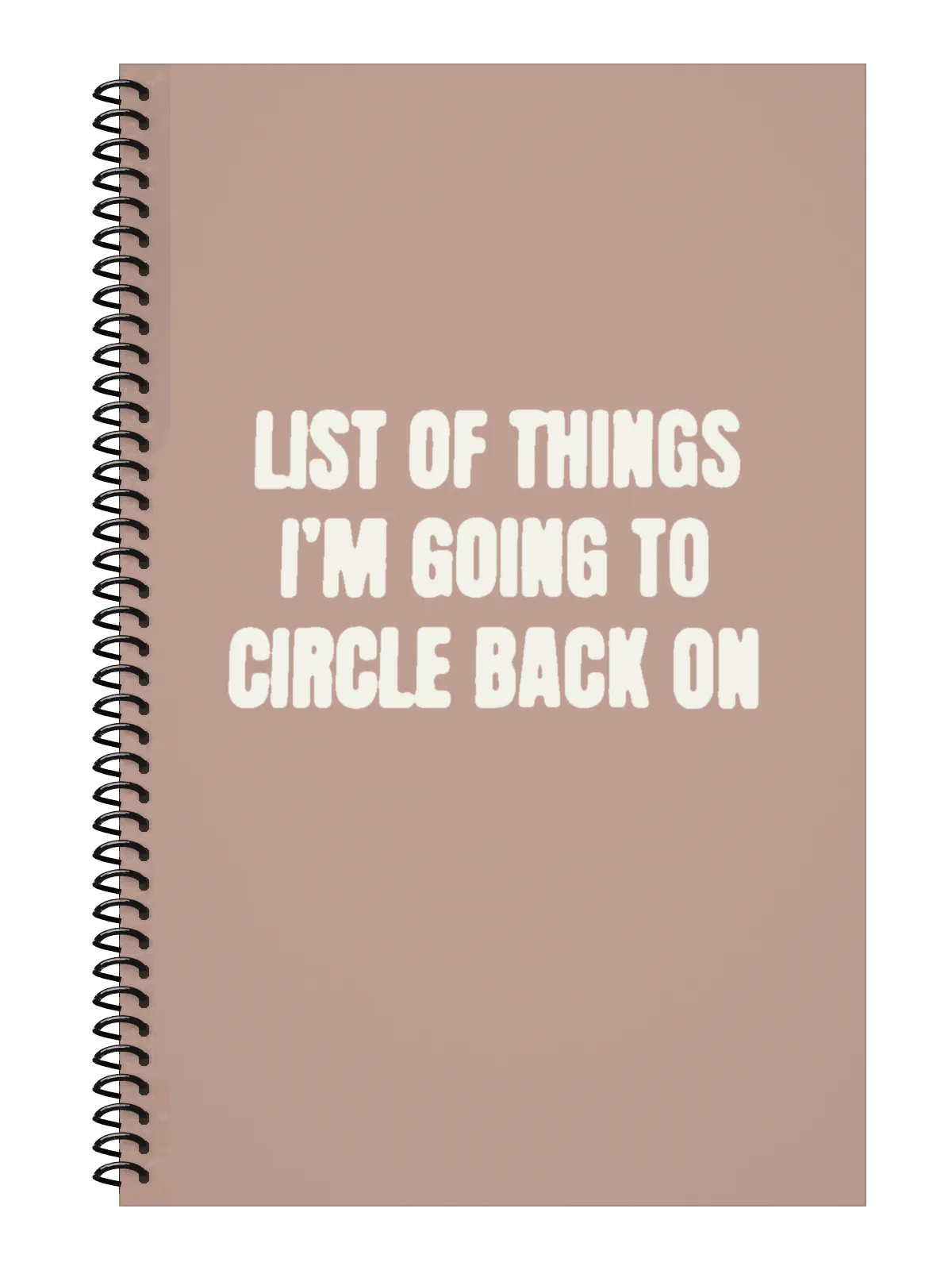 List of Things I'm Going to Circle Back On Notebook — Light Pink