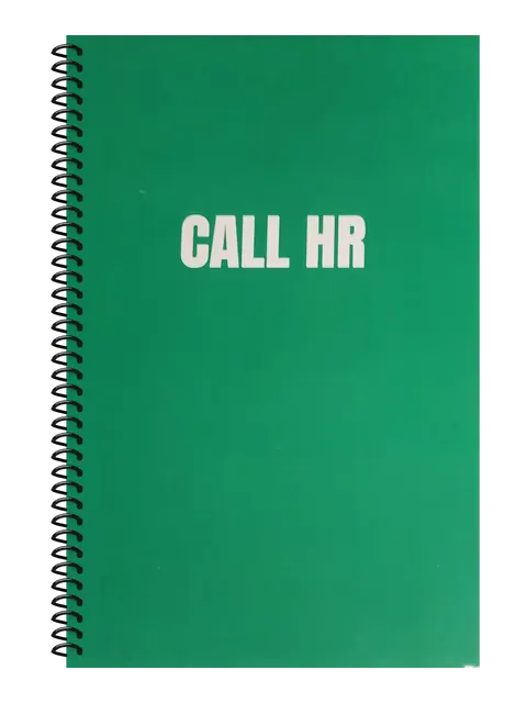 Call HR funny spiral notebook in green (Cubicle Green) – 5.5 x 8.5 inch college ruled office notebook by Office Snarky