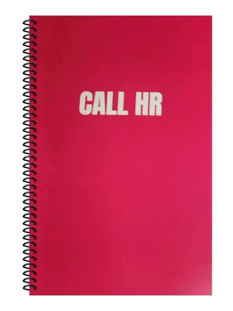 Call HR funny spiral notebook in hot pink (Meeting Pink) – 5.5 x 8.5 inch college ruled office notebook by Office Snarky