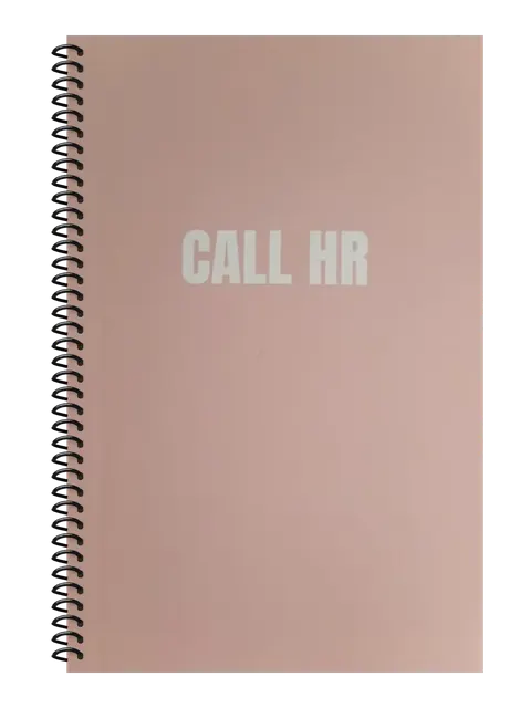 Call HR funny spiral notebook in light pink (HR Pink) – 5.5 x 8.5 inch college ruled office notebook by Office Snarky