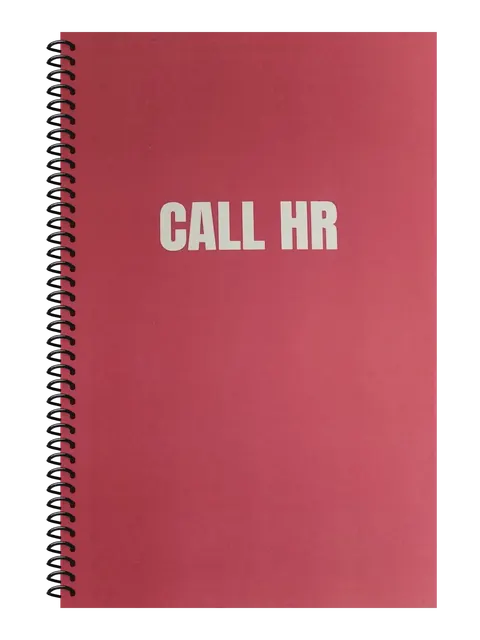 Call HR funny spiral notebook in rose (Burnout Rose) – 5.5 x 8.5 inch college ruled office notebook by Office Snarky