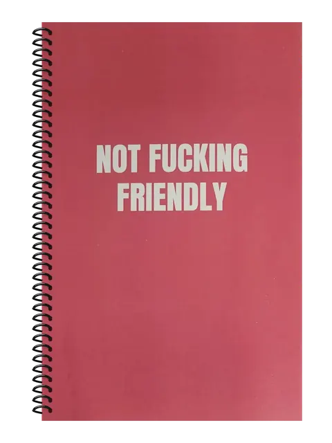 Not Fucking Friendly funny spiral notebook in rose (Burnout Rose) – 5.5 x 8.5 inch college ruled office notebook by Office Snarky